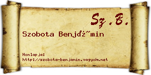 Szobota Benjámin névjegykártya