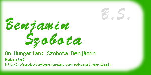 benjamin szobota business card